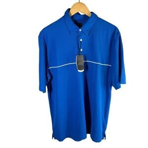 Greg Norman Technical Performance Play Dry Golf Polo Shirt Blue Size Large